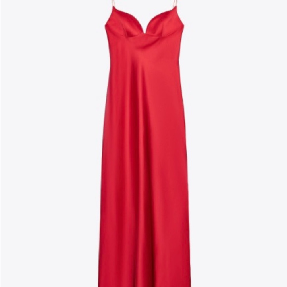 Elegant Red Satin Nightgown